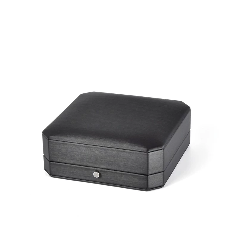 Luxury black soft leather multifunctional jewelry box customize logo design for free