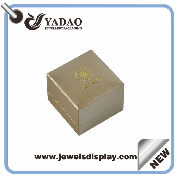 Luxury custom logo printed ring packing boxes ring storage cases ring holder chests for jewelry shop counter and window  display and showcase