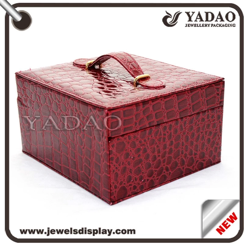 MDF wholes + PU Leather jewelry display box for luxury jewellery storage made in China