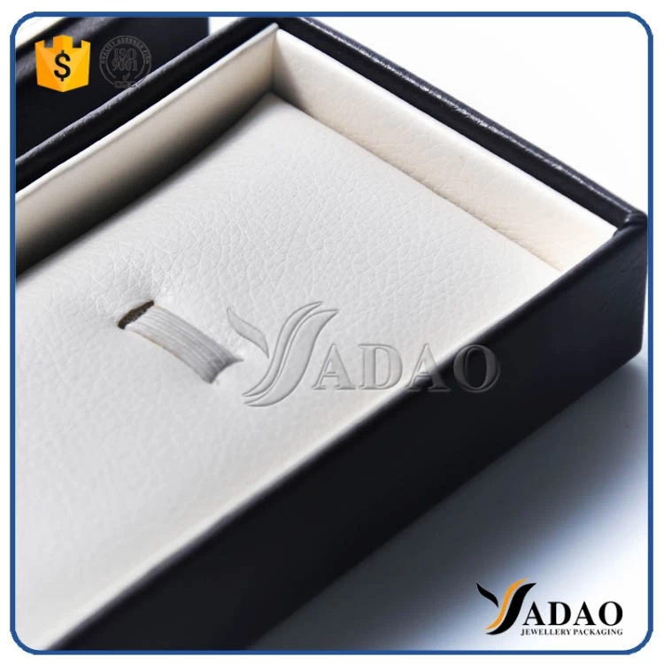 New arrival high quality leather lid-off  pen/cufflinks multifunctional box with best effect logo printing