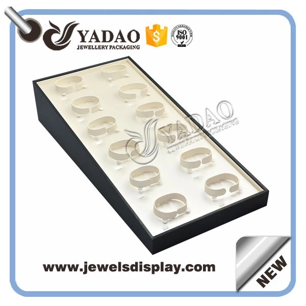 New design custom handmade pu leather cover jewelry display tray bangle tray
