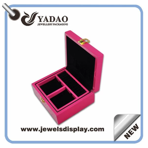 Pink wooden jewelry container boxes,jewelry packing boxes ,jewelry storage boxes for jewelry shop and home decorating wholesale