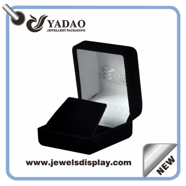 Promotional small cute black velvet earring boxes ,earring jewelry cases ,earring storage chests for jewelry shop and showcases