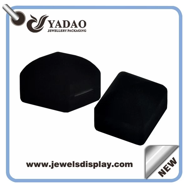 Promotional small cute black velvet earring boxes ,earring jewelry cases ,earring storage chests for jewelry shop and showcases