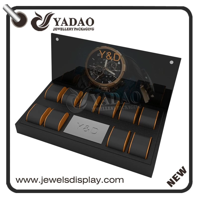 Quality Lacquer finsih Jewelry Display Set and MDF material colouful Watch display stand,watch display set with C ring stand from Shenzhen