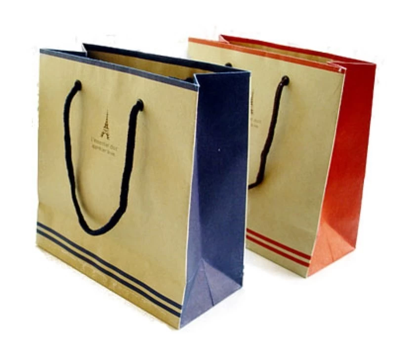 Recycled  custom design paper shopping bags with Logo printed