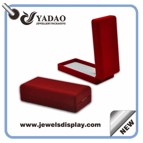 Red velvet jewelry necklace and pandent display BOXES for woman from China manufacturer