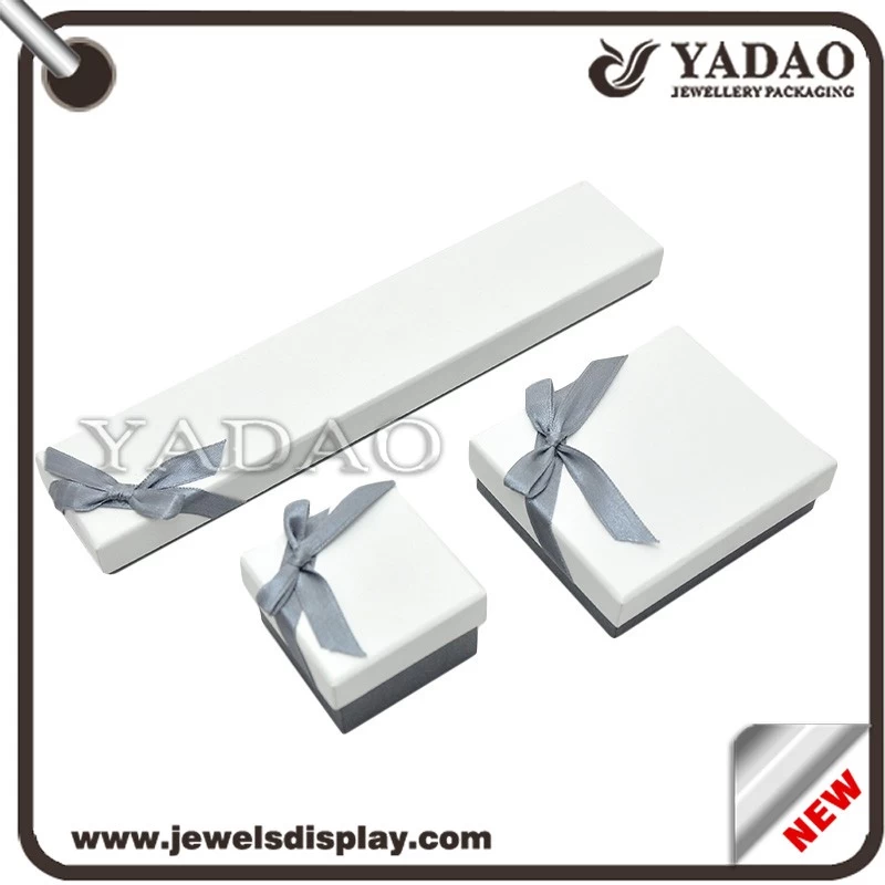 Ribbon bowknot cardboard China custom paper jewelry packing box