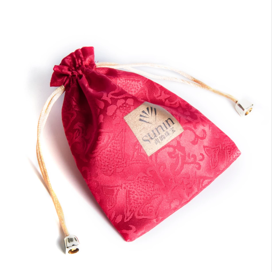 Satin Jewelry String Embroidery Pouch