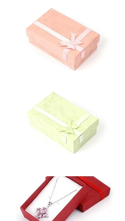 Simple cheap colorful paper gift box with separate lid and bow-knot wholesale