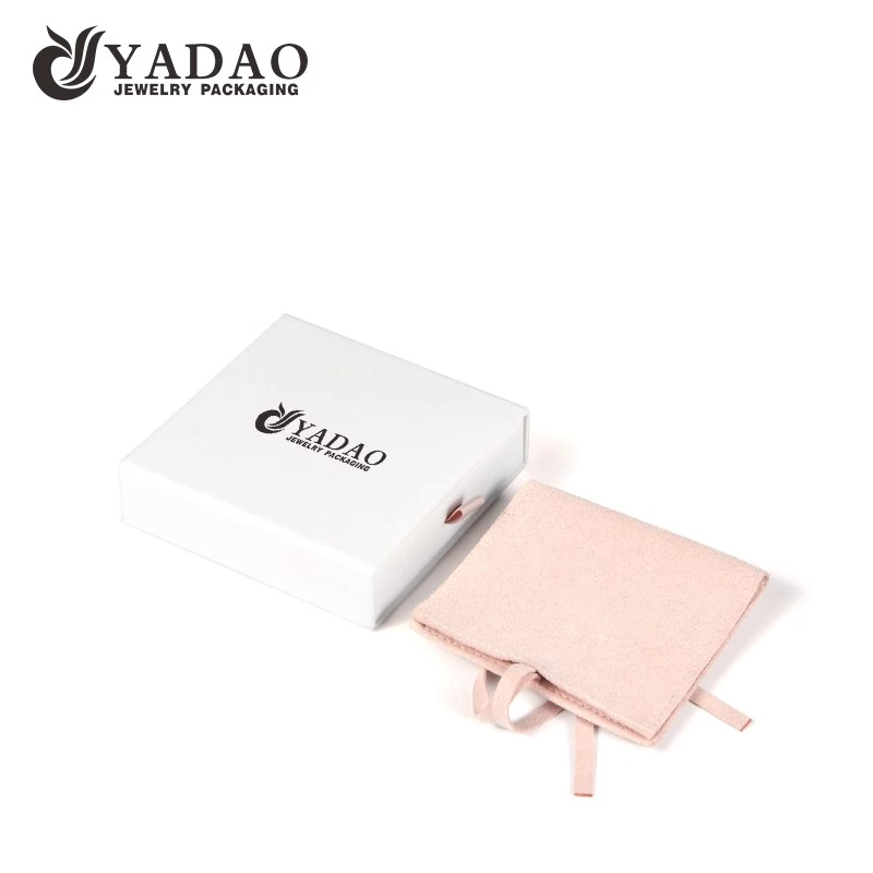 Small China Manufacturer Pink Microfiber Pouch Packaging Plastic Paper Jewelry Drawer box