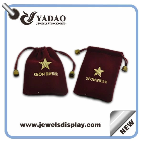 Velvet pouch bag for jewelry package with your logo from China