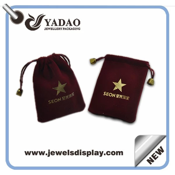 Velvet pouch bag for jewelry package with your logo from China