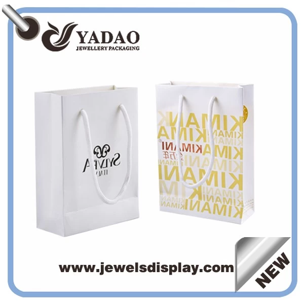 White paper bag jewelry package for jewelry bag made in China