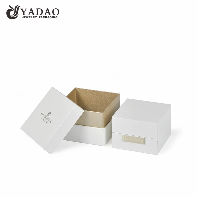 Λευκό πλαστικό κουτί κοσμήματα διοργανωτής κοσμήματα κουτί αποθήκευσης με προσαρμοσμένο λογότυπο τυπωμένο