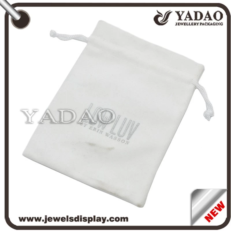White velvet pouch for ring necklace bangle etc. made in China