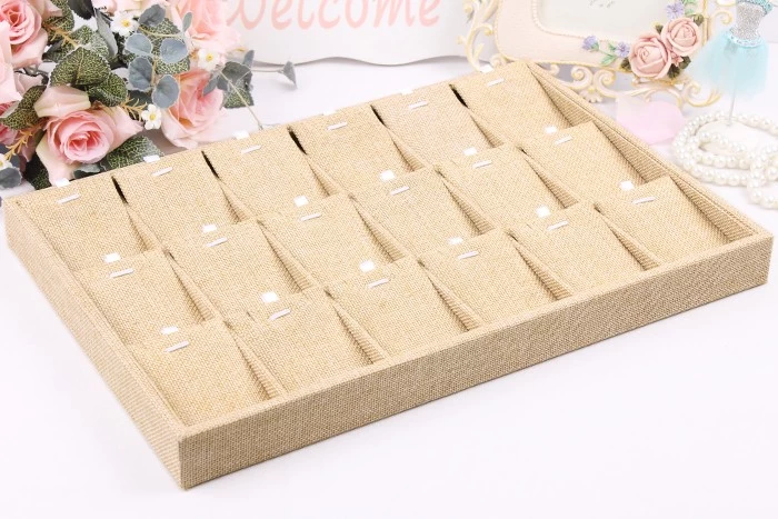 Wholesale China factory of  linen necklace jewellery display holders for shop and store counter showcase linen pendant tray