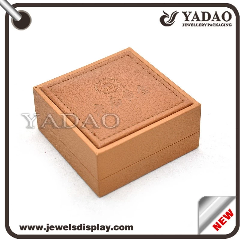 Wholesale Custom brown PU leather gift boxes for jewelry gift and Cosmetic packing and storage for shop counter jewellery box