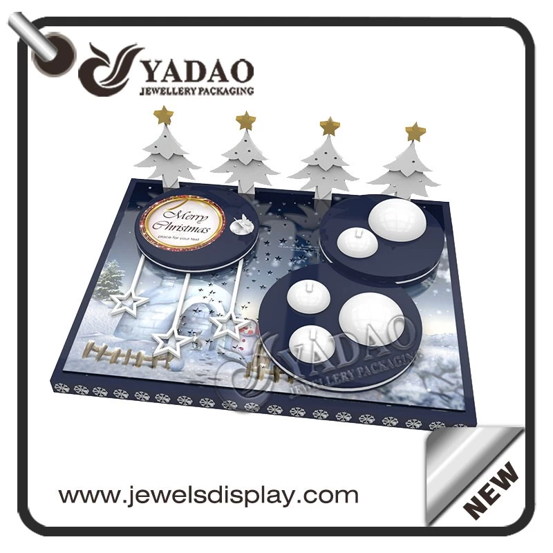 Wholesale Factory jewelry exhibitors stands for rings and earrings counter showcase jewelry display for Christmas