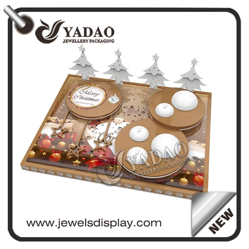 Wholesale Factory jewelry exhibitors stands for rings and earrings counter showcase jewelry display for Christmas