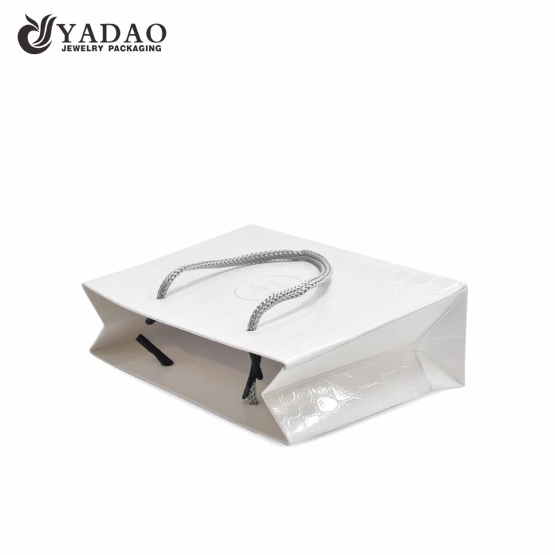 Yadao Handmade Shopping Bag White Color Paper Bag with Twisted Rope and Printing Logo