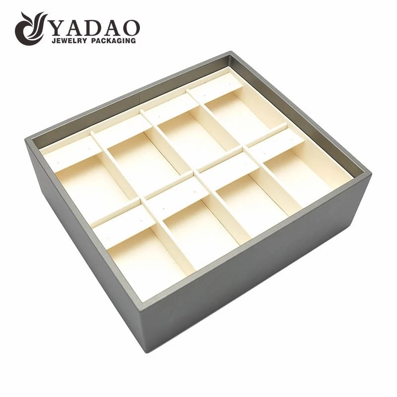 Yadao custom stackable PU leather jewellery showcase trays earring jewelry trays
