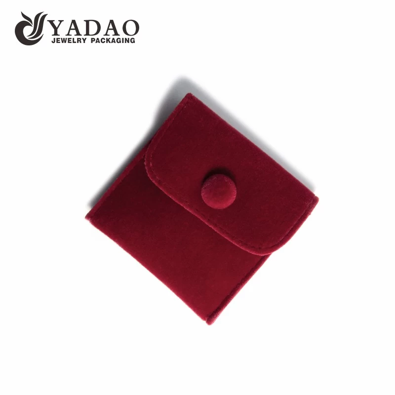 Yadao handmade velvet pouch jewelry packaging bag snap closure pouch with custom logo
