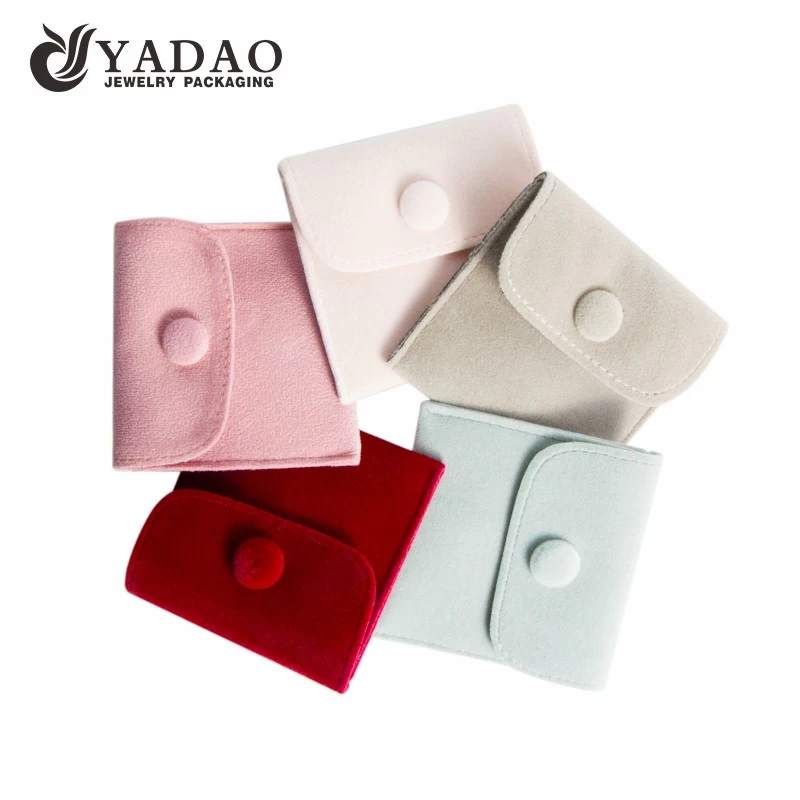 Yadao handmade velvet pouch jewelry packaging bag snap closure pouch with custom logo