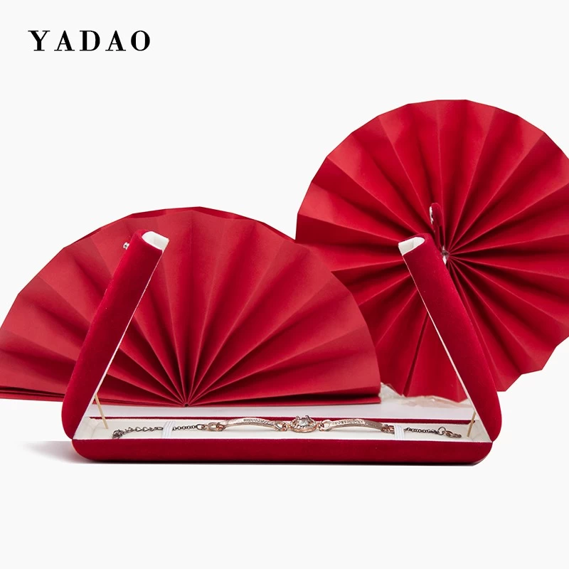 Yadao new arrivals red color packaging box double door design jewelry packaging box factory wholesales box with free logo design
