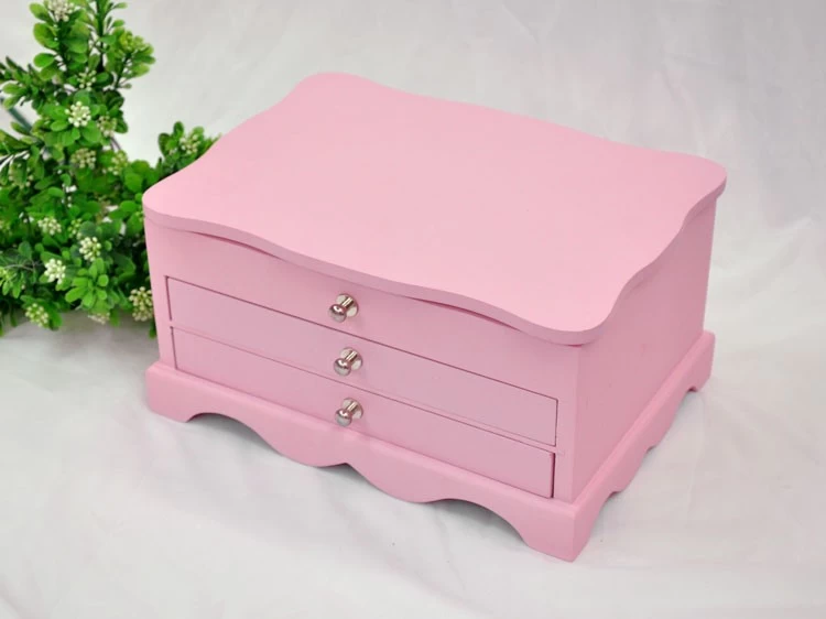 beautiful lacquer wooden jewelry storage box with mirror