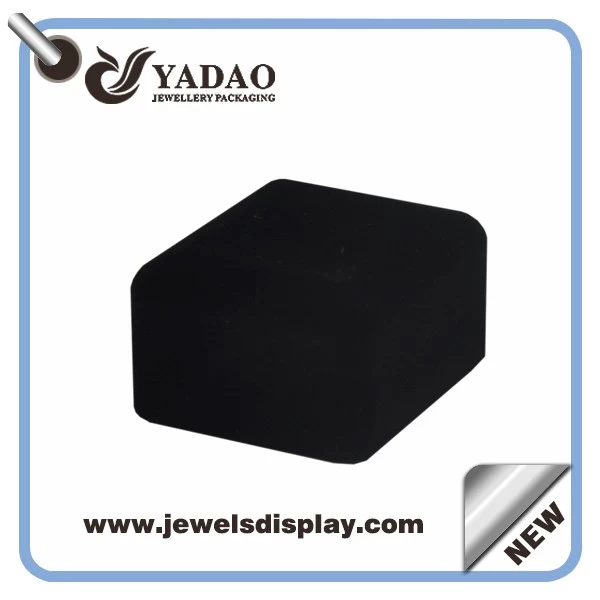 black custom jewelry gift boxes with gold hot stamping logo and soft touch velvet insert packing box