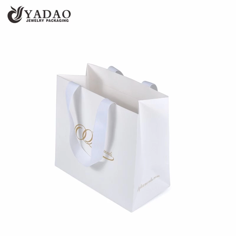custom fancy paper shopping bag packaging paper bag with ribbon handle