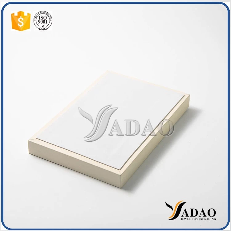 custom handmade pu leather cover stackable pendant/bangle display tray jewelry showcase for sale China packaging supplier yadao