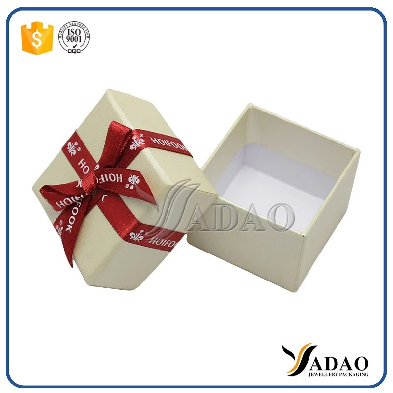 customize jewellery packaging box paper finish jewelry paper box taking seperated lid with bowknot