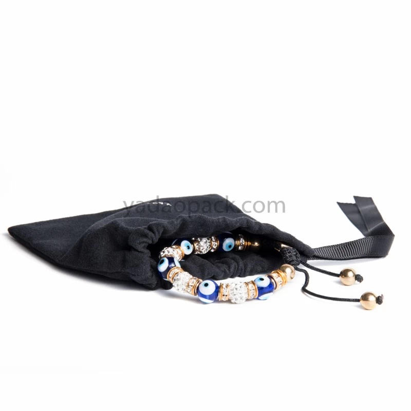 customize luxury suede pouch bag jewellery packaging bag gift packaging bag drawstring pouch bag