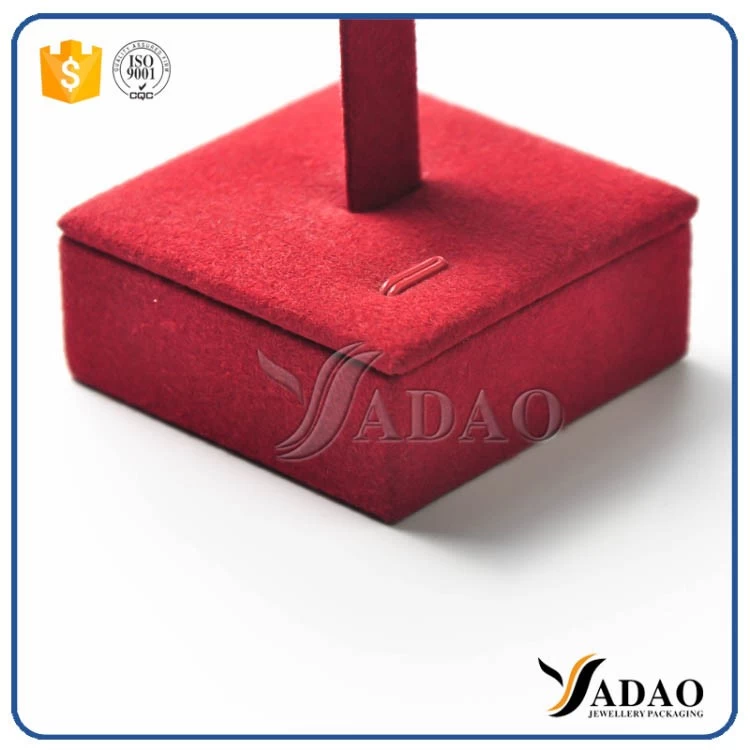 delicate wholesale customized OEM/ ODM jewelry display stands mdf coated with microfiber/velvet/pu leather for earring
