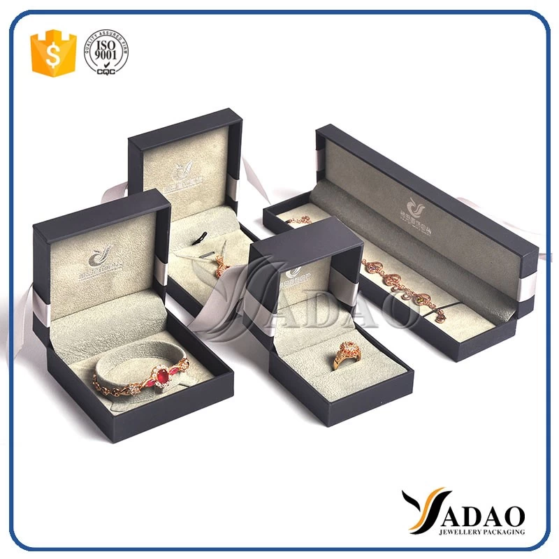 designable jewelry display plastic box sets with ribbon for ring,earring,bangle,pendant,bracelet,necklace