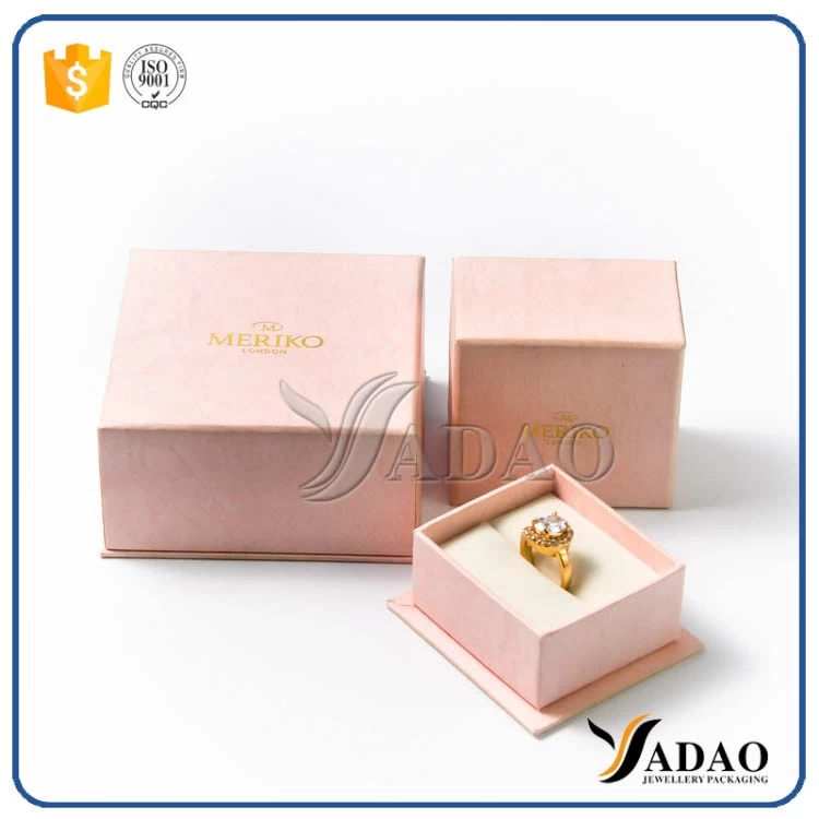 high-end luxury slight peach color competitive price  quality  paper jewelry box for jewelery