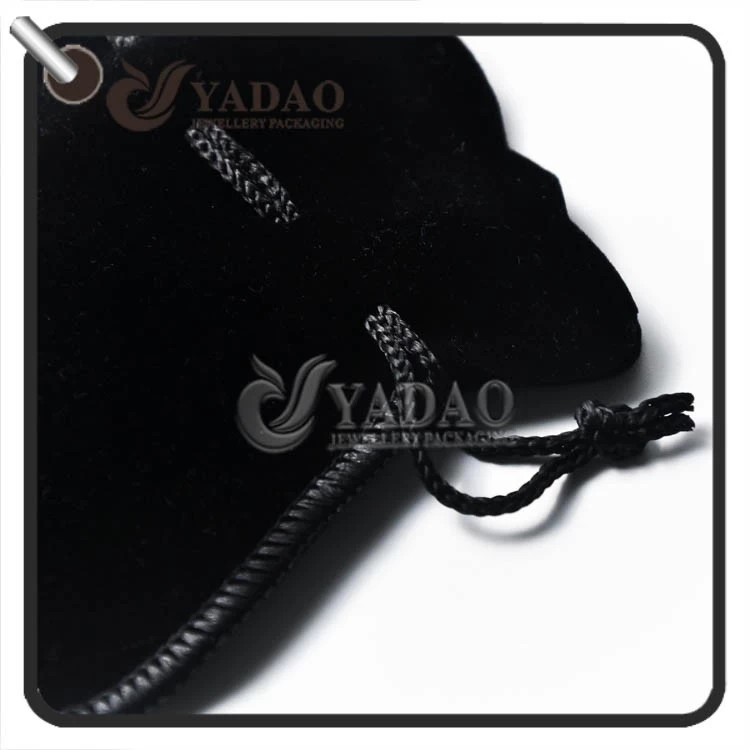 high-end modern top quality elaborately perfect nicety velvet pouch with half circle buttom for jewels