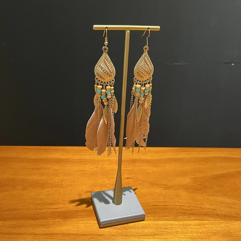 high quality earring display stand T metal stand display hanging earrings jewelry display holder hoop earring stand