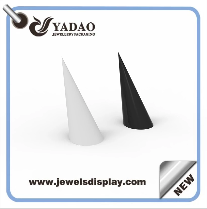 lacquer finish acrylic / resin ring display finger ring cone display jewelry customize for jewelry stores and jewelry shows