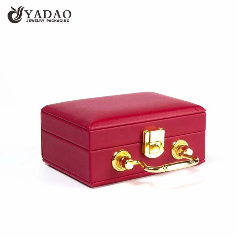 lockable leatherette jewelry organizer jewelry set box customize with logo printed