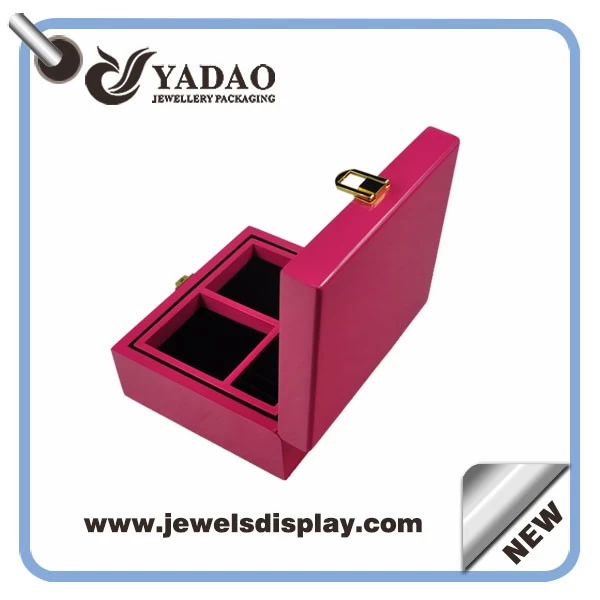 made in China wholesale custom logo lacquered jewelry boxes MDF wooden jewelry boxes large jewelry storage box for earrings, necklaces, rings
