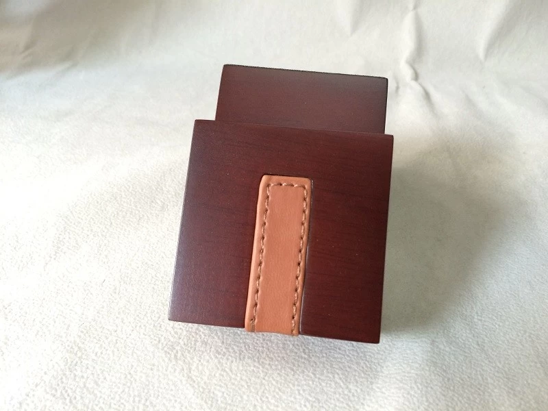 matt lacquer painting wooden jewelry packaging box wooden ring box customize with leather cover