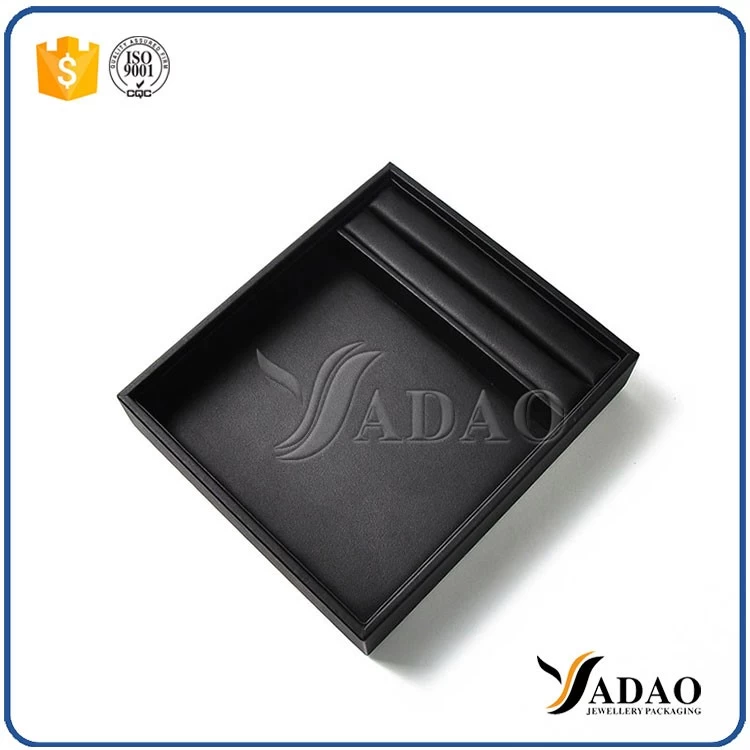 new arrival convenient small good quality mdf velvet inside leather outside empty trays for jewellery display