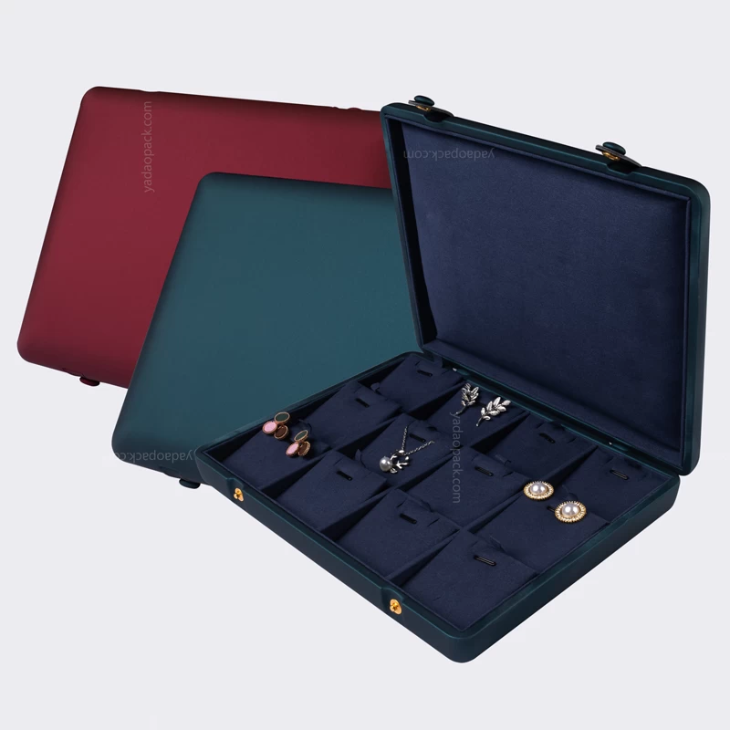 new arrival store showcase display storage ring necklace tray jewelry packaging travel case button closure