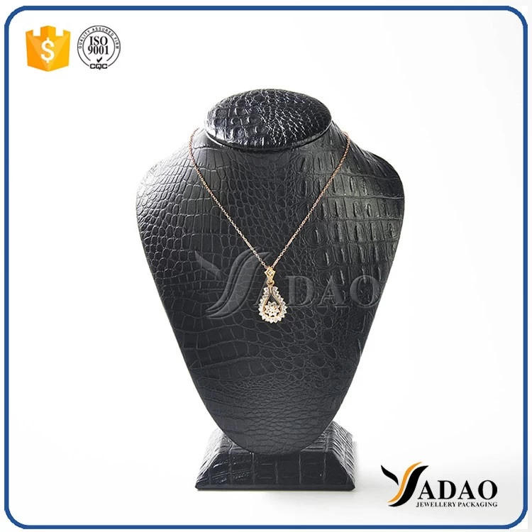 normal custom MOQ wholesale special texture pu leatherette mdf necklace bust for necklace/pendant