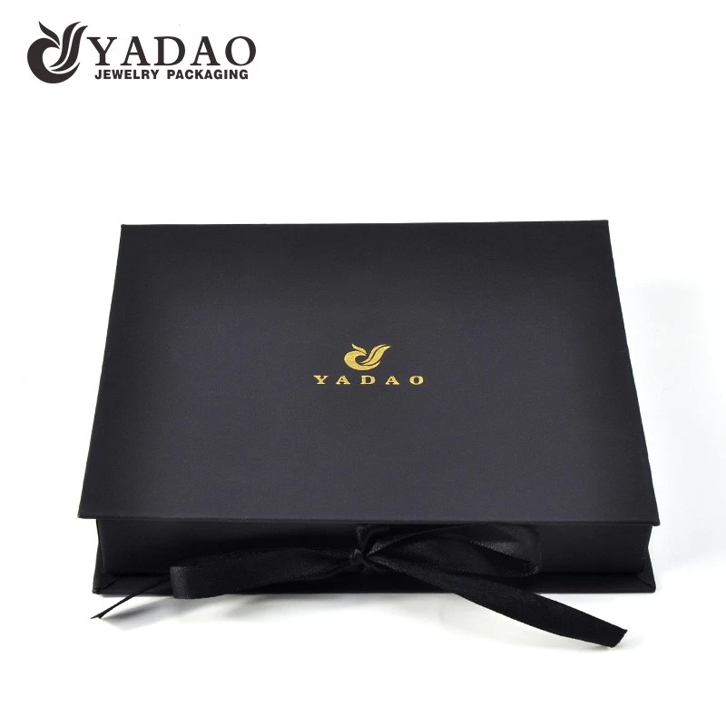 paper jewelry box for ring pendant necklace wholesale  box with ribbon