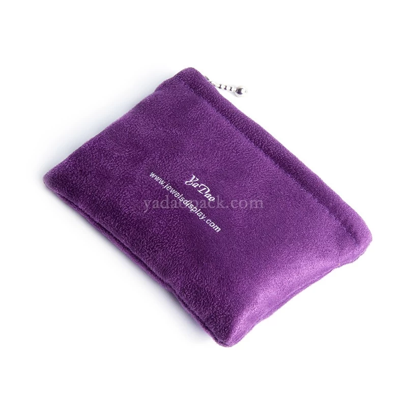 personalized logo jewerly gift bag pouches earring bags necklace bags customzied size zipper velvet pouch