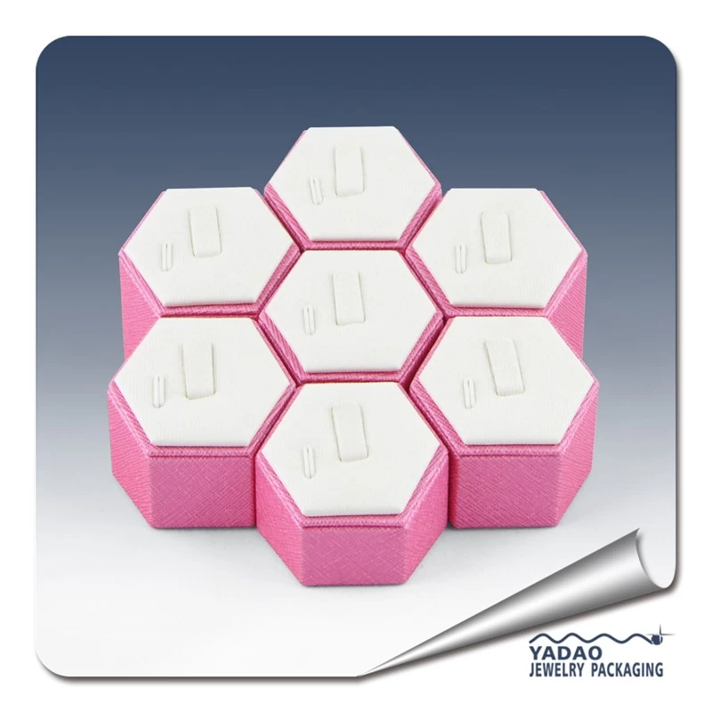 pink hexagon ring display stand ring holder stand customize in china